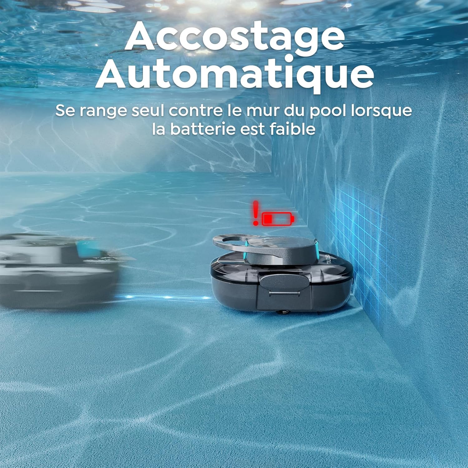 Robot piscine sans fil - S1PRO - compact, 120min autonomie, charge 2,5h, jusqu'à 100m², S1PRO