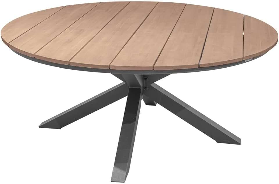 jardinite - Oriengo table ronde 8 places - aluminium acacia - Gris Graphite