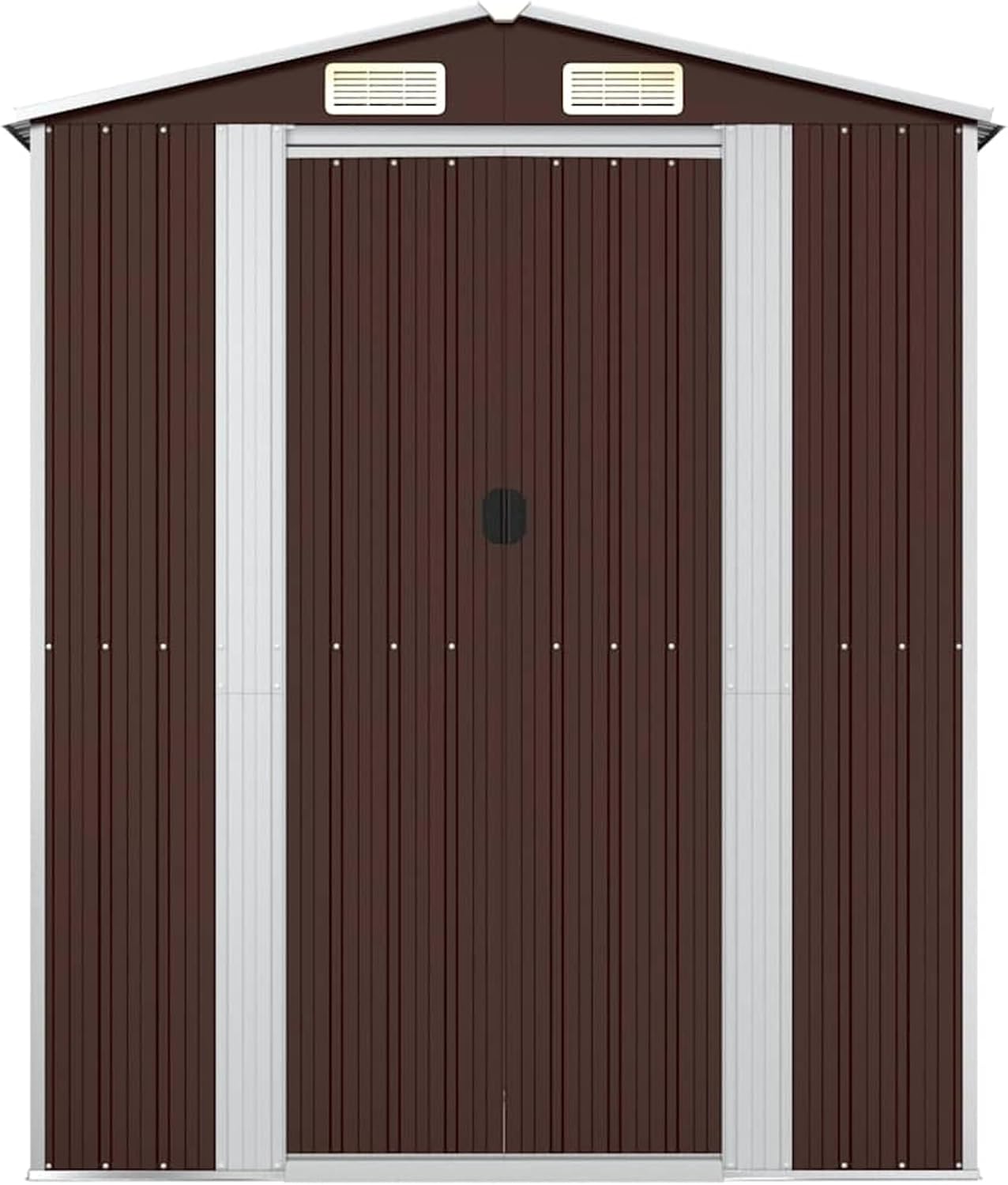 Abri de jardin extérieur - acier galvanisé marron, 192x108x223 cm, rangement robuste