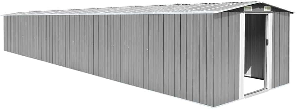 Abri de jardin - gris, acier galvanisé, 257x779x181 cm, 156,46kg