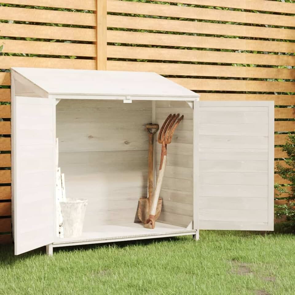 jardinite Abri de jardin, abris pour parcelles, abris de jardin, abri de jardin extérieur, maisons préfabriquées, bois d'épicéa massif blanc, 102 x 52 x 112 cm