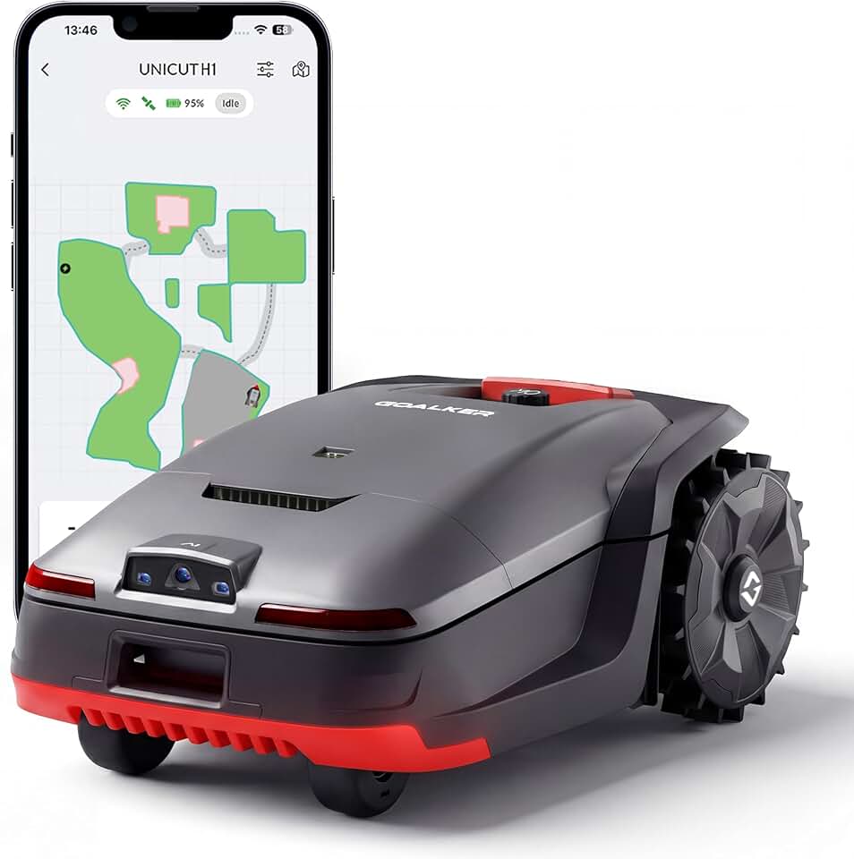Robot tondeuse H1 - 2000㎡ - double LiDAR, caméra IA, pente 45%, H1