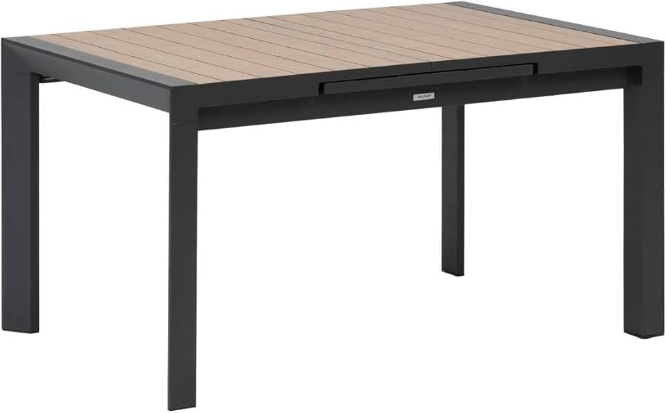 jardinite - Evasion Extensible 8 places - aluminium antirouille - effet bois
