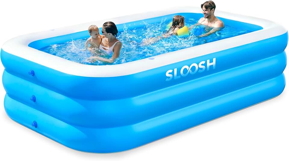 jardinite - piscine gonflable familiale - 304,8x182,8x55,8 cm - sièges intégrés, épaisse et durable
