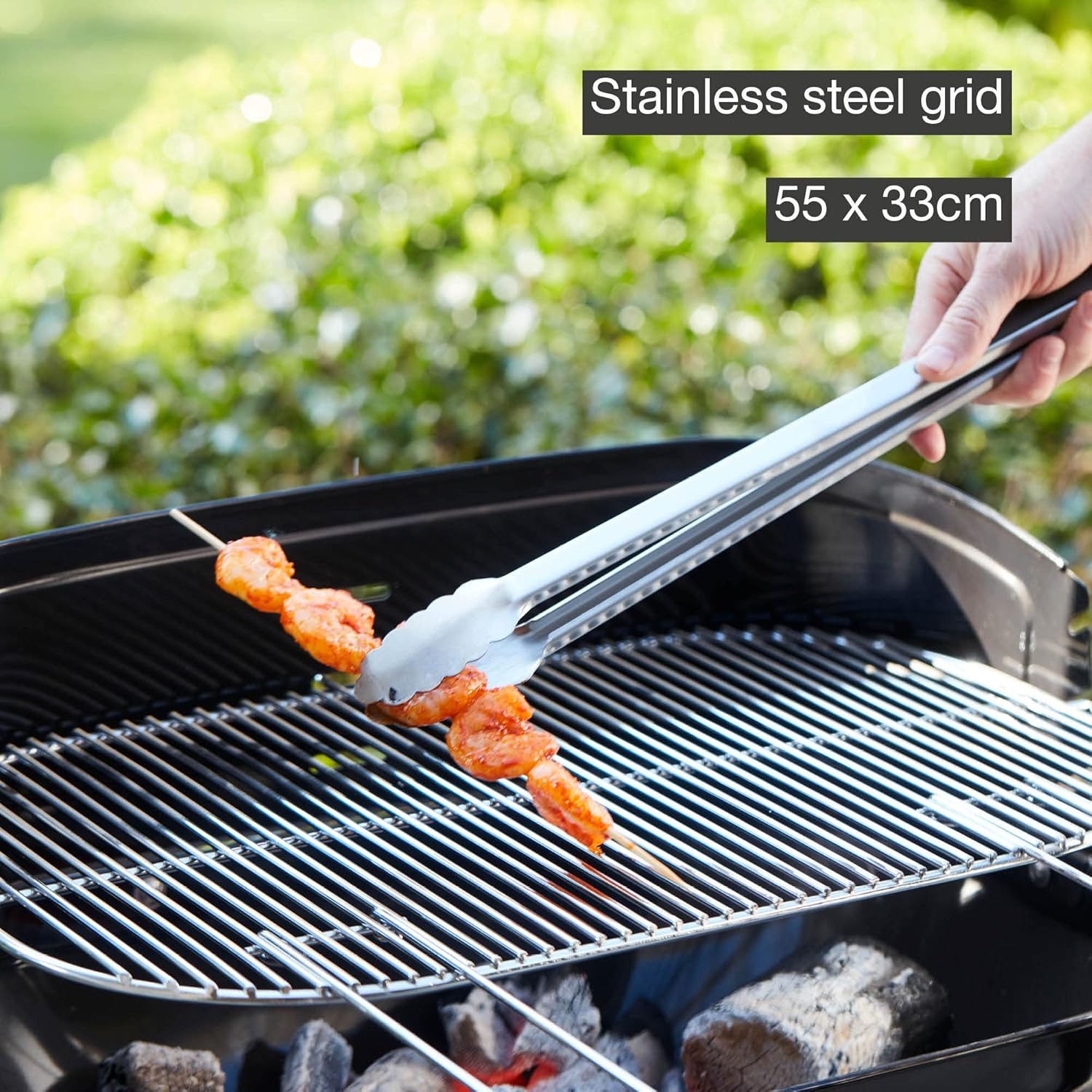 Barbecue charbon - acier émaillé Ø56x34 cm - noir - cuisson polyvalente