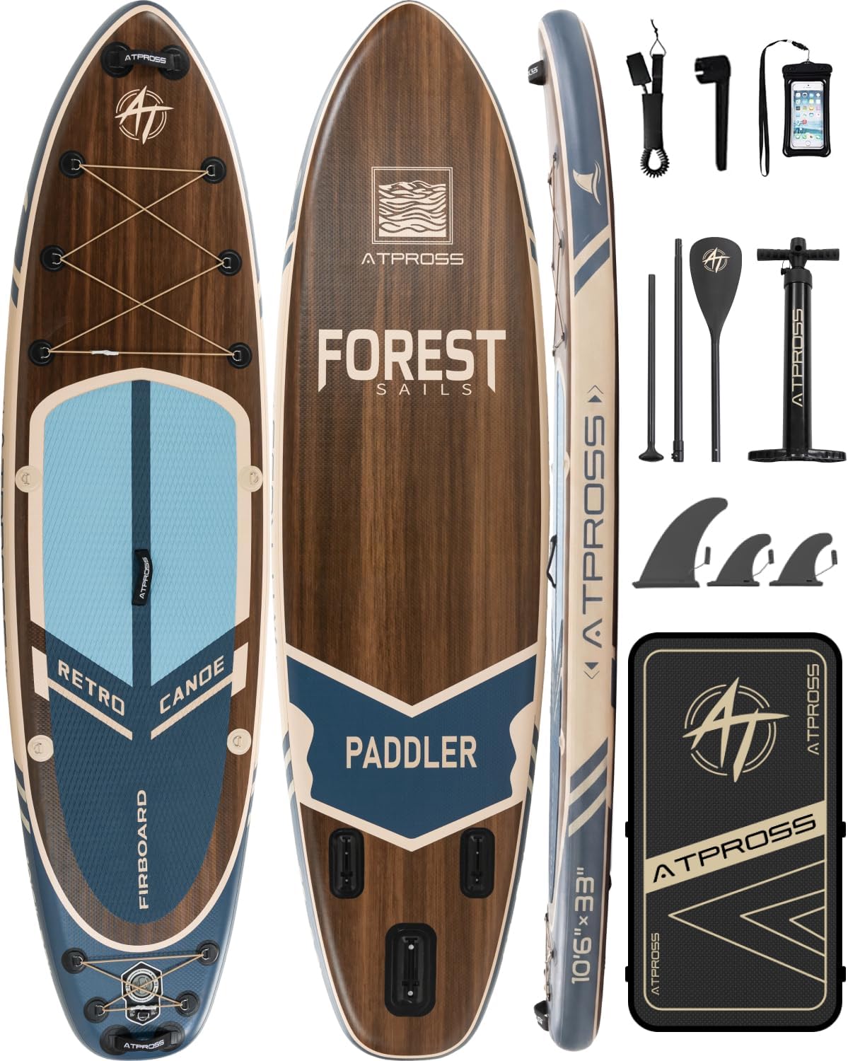 Stand Up Paddle Gonflable Adulte avec Siège Kayak & Accessoires, 320x84cm Planche de Sup Extra Large pour 2 Personnes, Charge 200kg, Kayak Gonflable 2 Places Stable et Antidérapant pour Surf