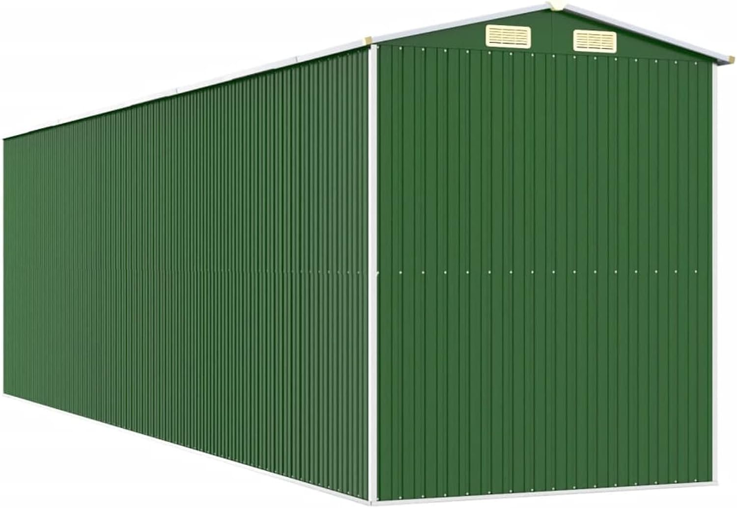 Abri de jardin extérieur en acier galvanisé vert 192 x 689 x 223 cm