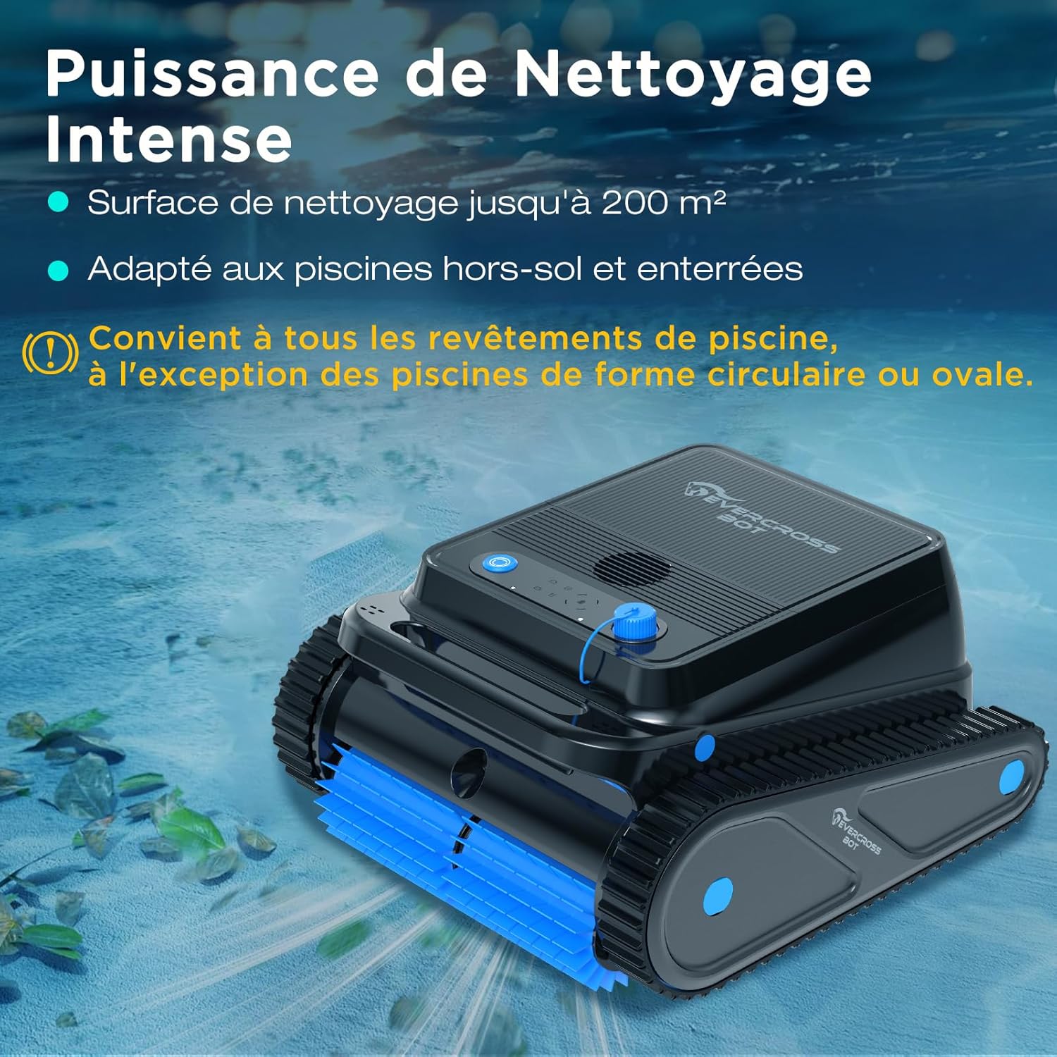 U8 Robot piscine - Sans fil, 120min, appli, 200㎡, U8