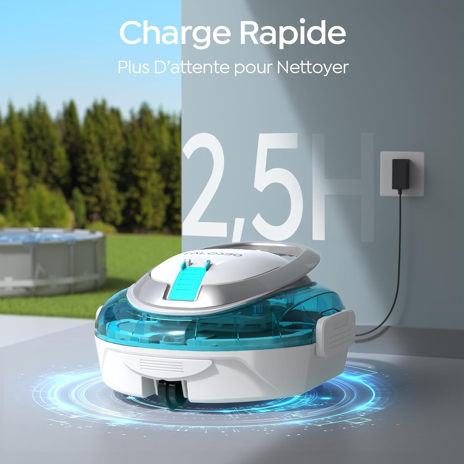 Robot piscine - S2 série - 80m² - double filtration, 90min autonomie