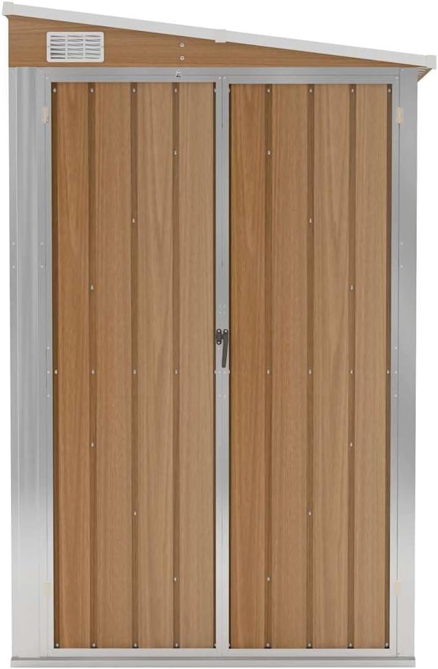 jardinite Abri de Jardin Mural Marron 118x194x178 cm Acier galvanisé, Maison & Jardin, Pelouses & Jardins, Vie en extérieur, Structures extérieures, Cabanes & abris de Jardin, Brun, (Poids 31.54KG)
