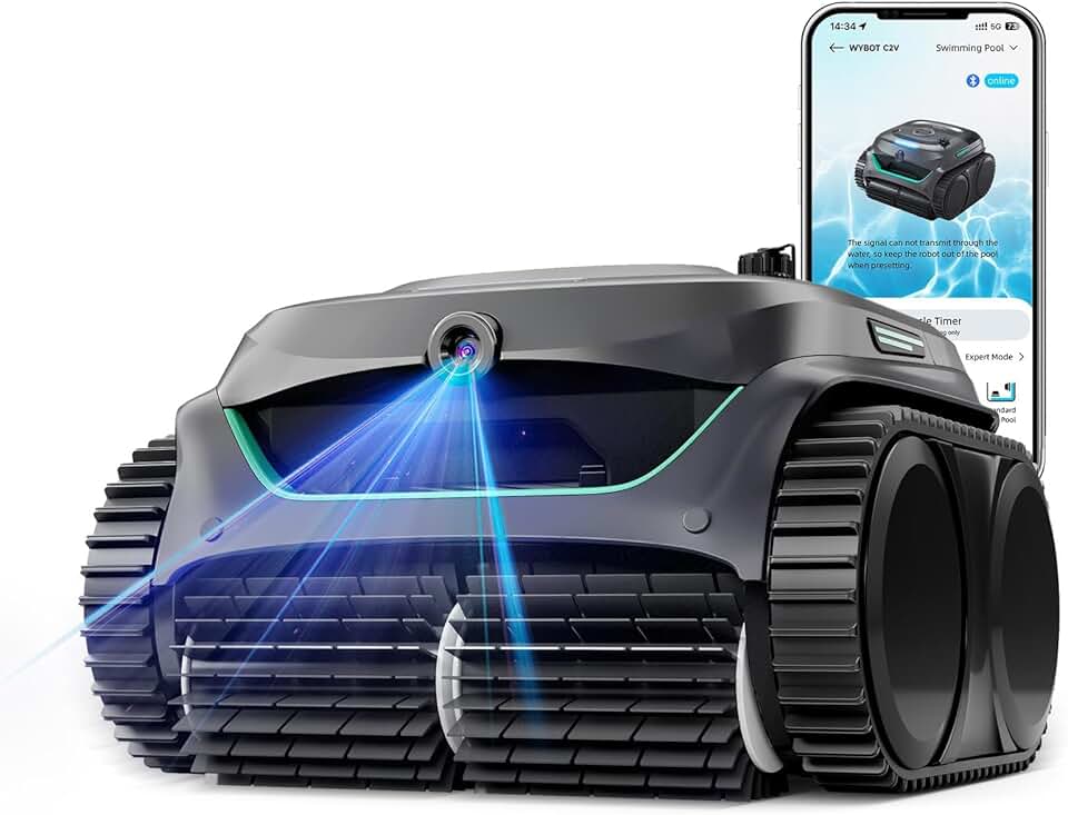 jardinite - Robot piscine C2 Vision AI - 180m² - sol/mur, caméra, sans fil