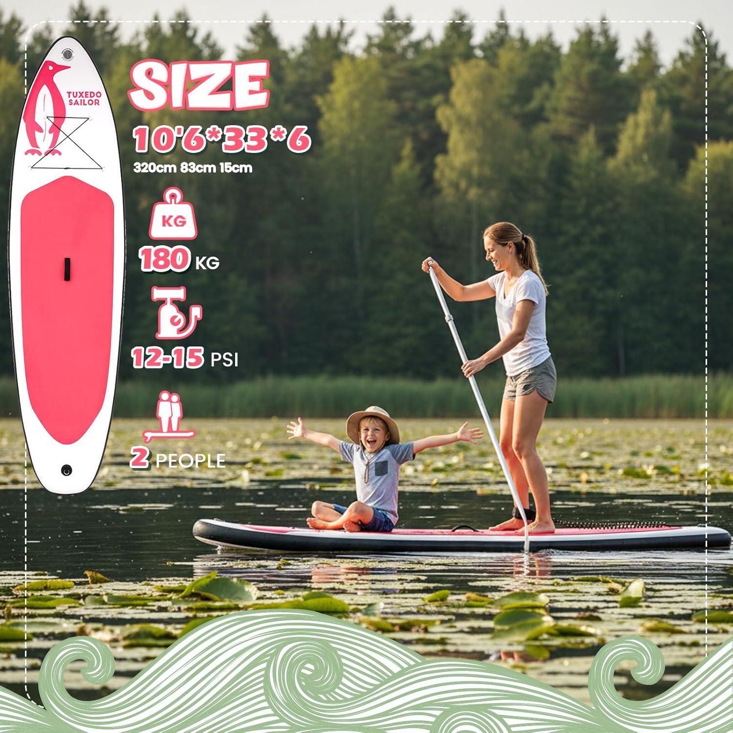 jardinite - SUP gonflable adulte - Accessoires inclus - robuste