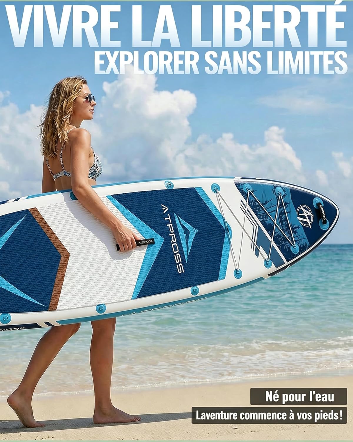 Stand Up Paddle gonflable adulte, 320x84cm, 2 places, 200kg, kayak avec siège