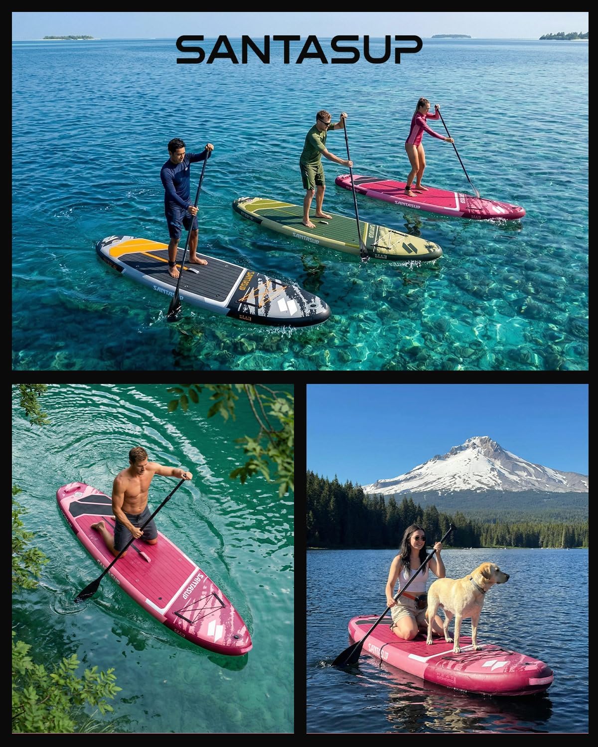 Tableau Gonflable Stand Up Paddle avec Accessoires Sup, Pont EVA antidérapant, Tableau Large 10'6