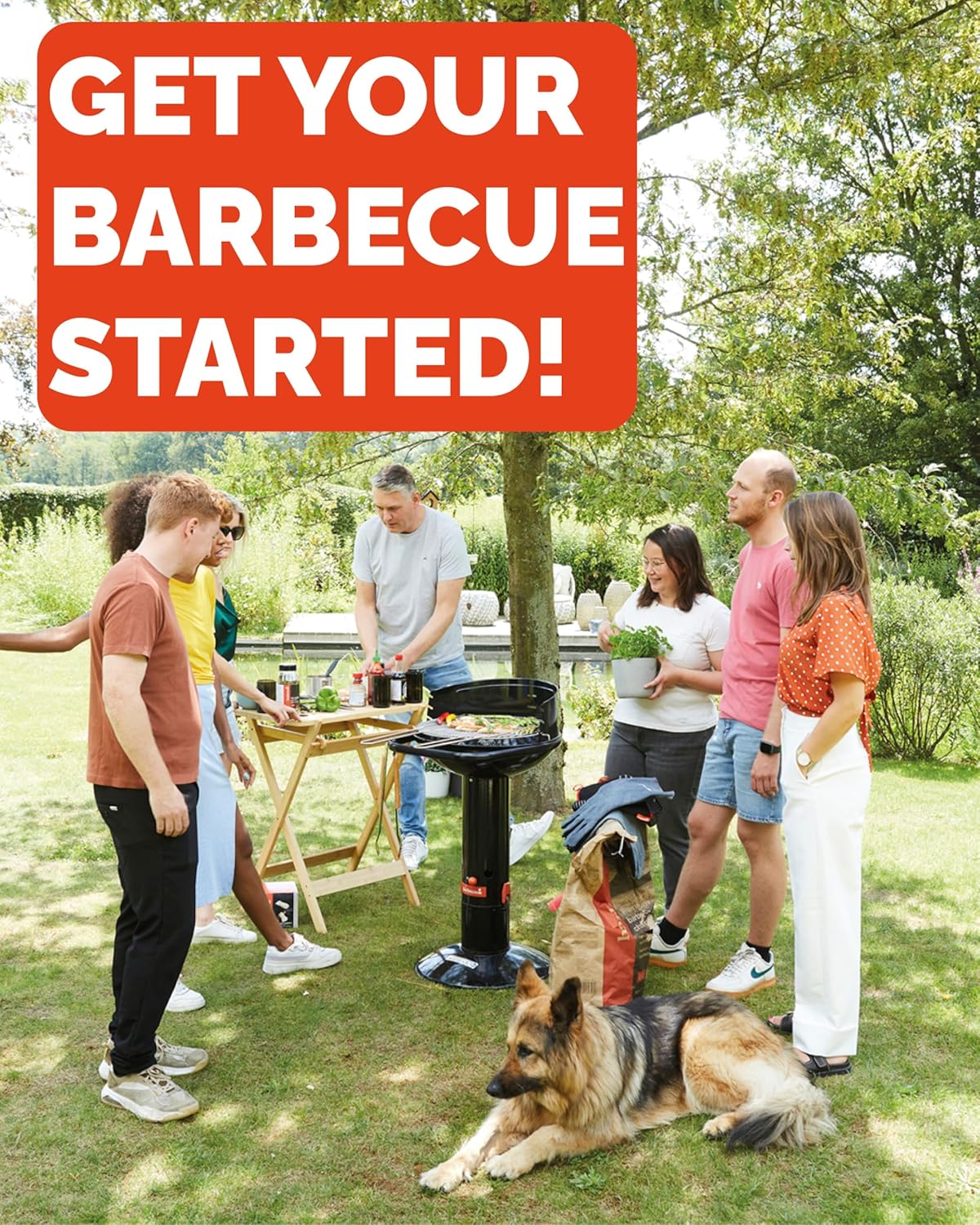 Barbecue charbon - acier émaillé - Ø40 cm - cuisson au charbon