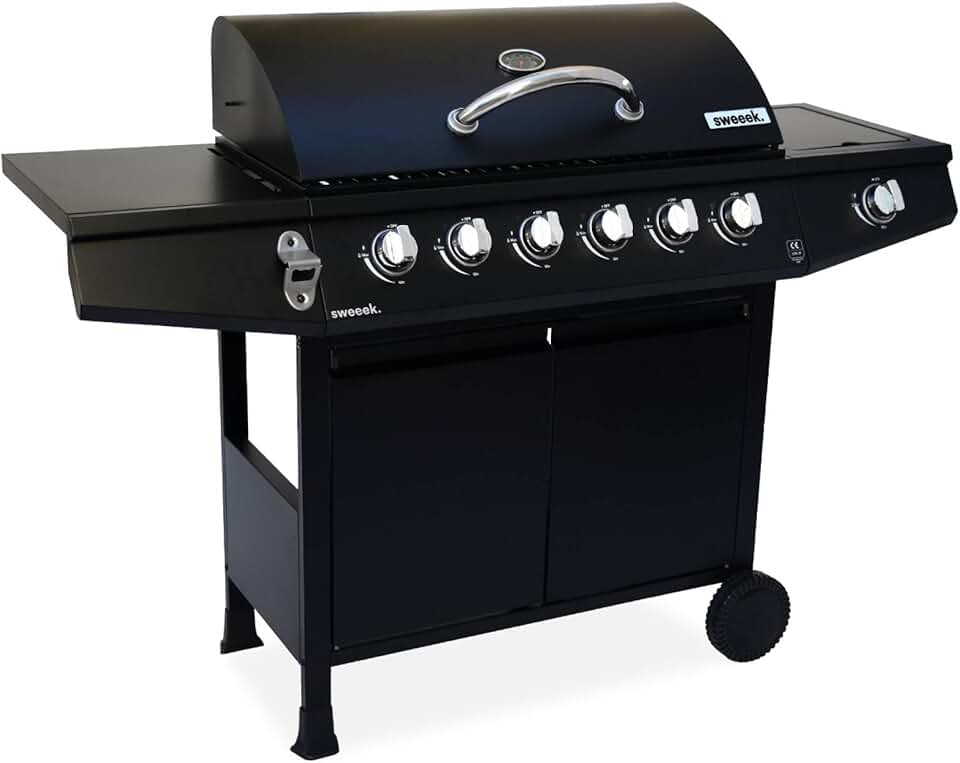 jardinite - Treville série - barbecue gaz 7 brûleurs, thermomètre, feu latéral