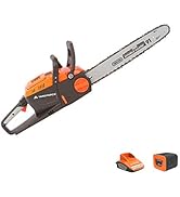 jardinite - Tronçonneuse sans-fil 40V avec Guide-Chaîne Oregon de 35cm, Batterie et Chargeur - L...