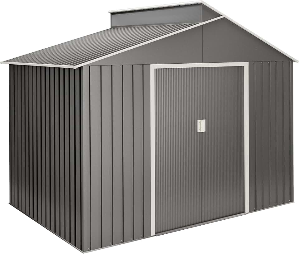 jardinite Abri de Jardin en métal Lattsta 5.44 m2 - Garantie 10 Ans - 192x282x222cm