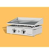 jardinite Plancha Gaz Tout INOX 2 Feux 5 KW - Anti-adhésive et Nettoyage Facile modèle Flamenco