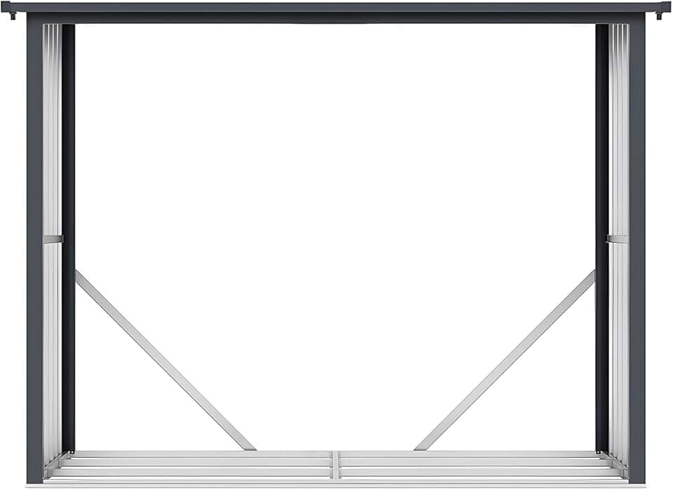 jardinite Abri b√ªches métal en Acier galvanisé Effet Bois 4,9 st√®res - 4,1 m3 Winwood - L.242 x P.89 x H.190 cm
