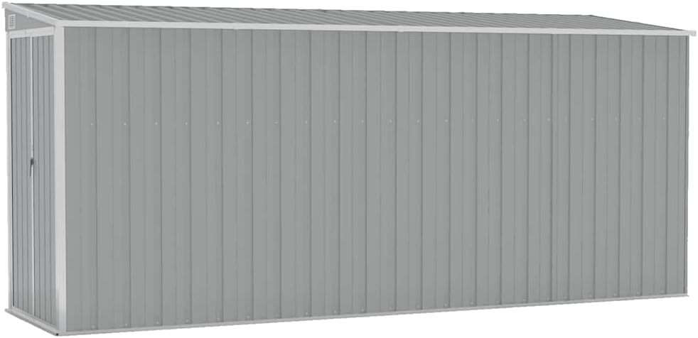 jardinite Abri de Jardin Mural Gris 118x382x178 cm Acier galvanisé,Structures extérieures, Cabanes & abris de Jardin,316230