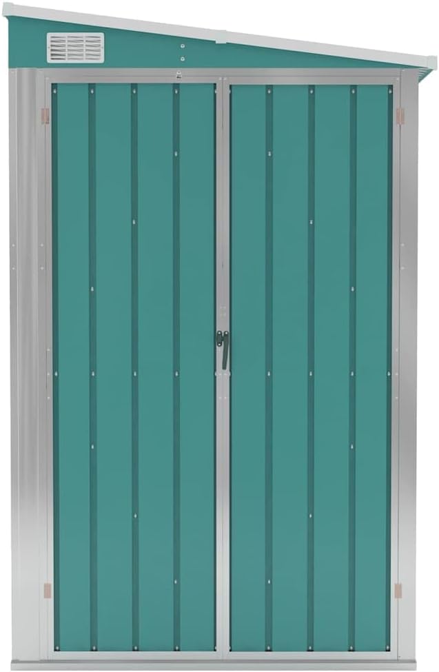 Abri de jardin - mural vert 118x100x178cm - acier galvanisé, 22.7kg