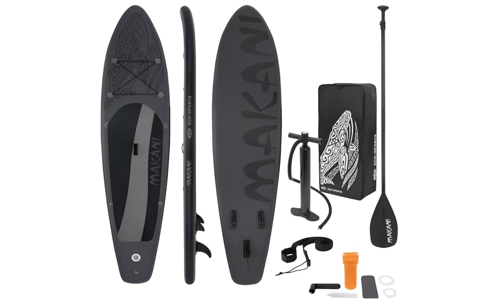 jardinite Planche de stand up noir paddling Makani 320x80x15 cm SUP gonflable Planche paddle surf