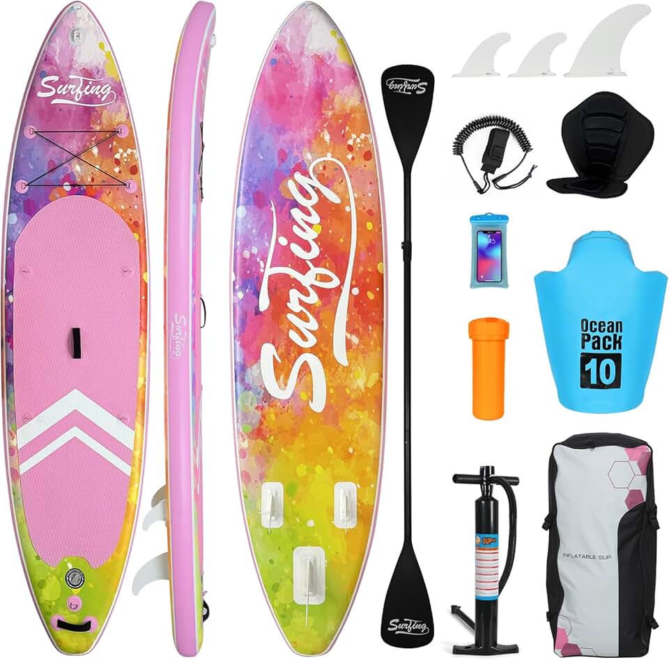 jardinite - Paddle gonflable 320/335cm - 2 pers, siège kayak, 150kg