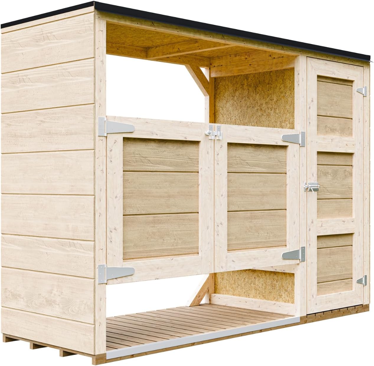 Abri de Jardin pour poubelles, Cache Poubelle extérieur 2x240L – Coffre de Rangement Exterieur, Armoire de Jardin, cabane de Jardin Exterieur – jardinite M981A