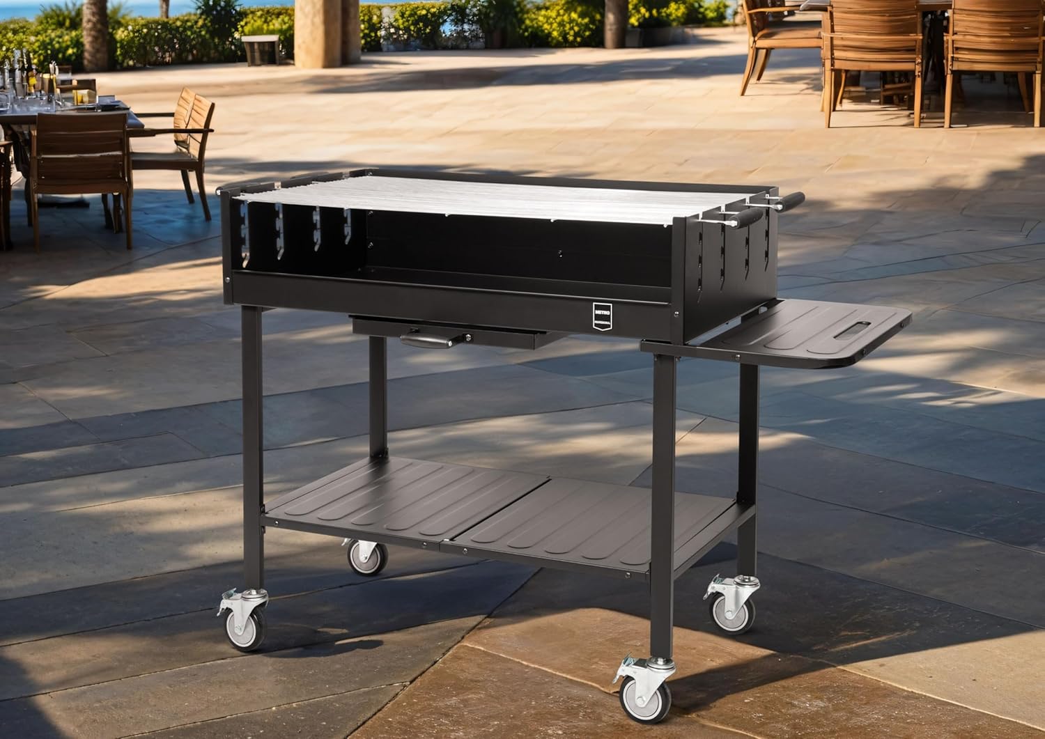 METRO - Barbecue DELUXE - 137x68x94 cm - housse, tablette, acier inox