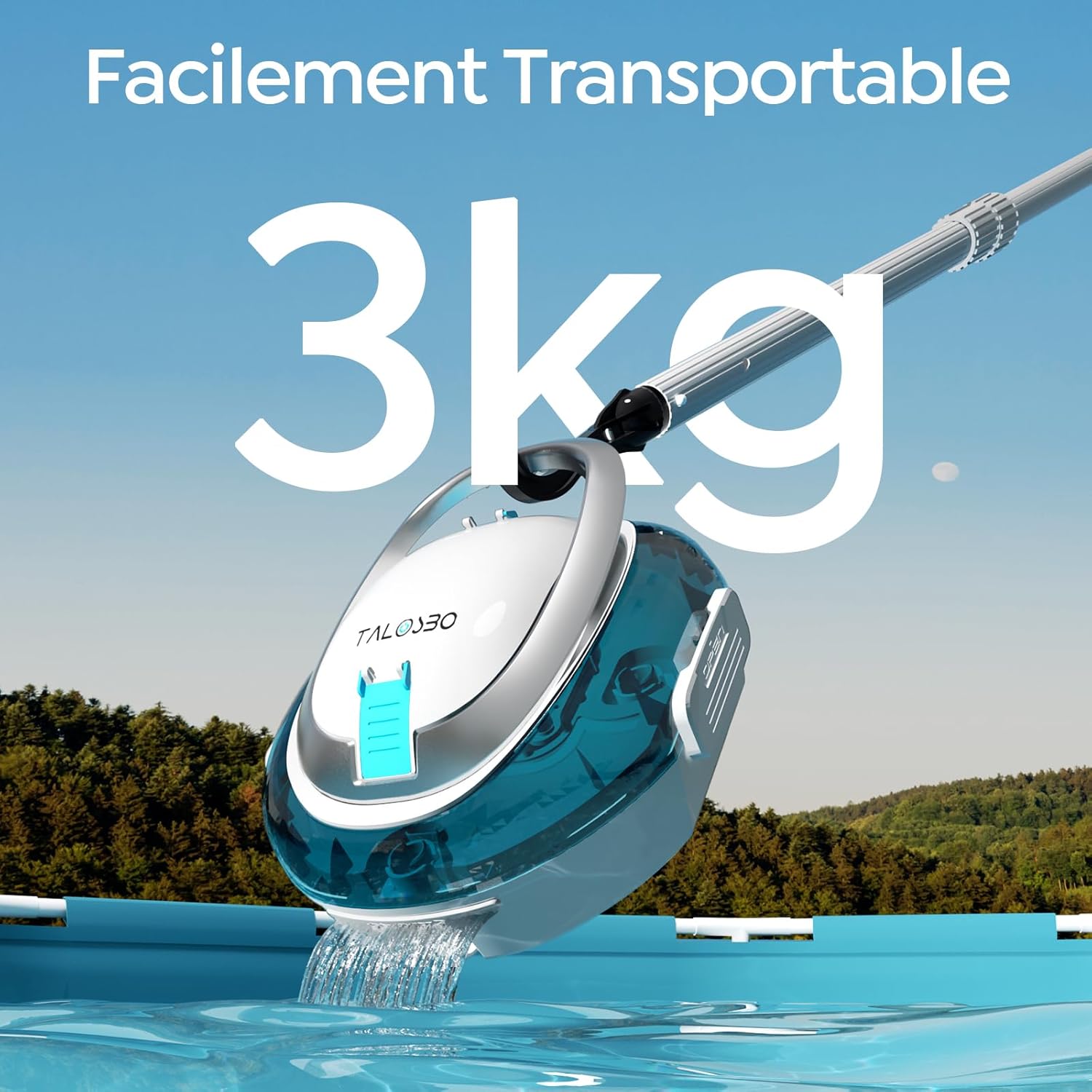 Robot piscine - S2 série - 80m² - double filtration, 90min autonomie