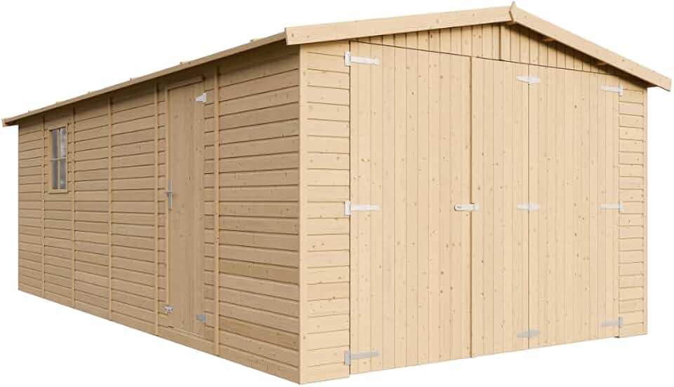 jardinite - Garage de jardin bois, 18m², 616x324x222cm, abri, M102