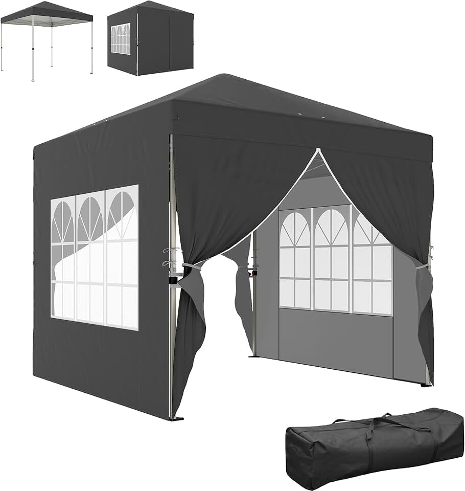 jardinite - tonnelle pop-up Series - 2,5x2,5m - protection UV50+, 4 parois, sac transport, hauteur réglable
