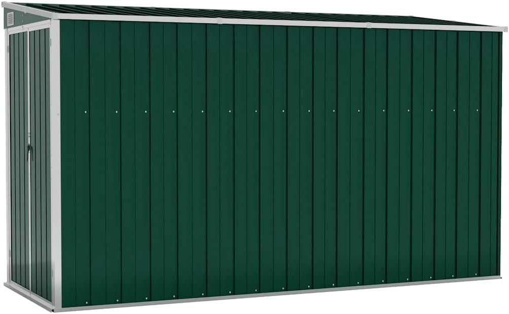 jardinite Abri de Jardin Mural Vert 118x288x178 cm Acier galvanisé,Structures extérieures, Cabanes & abris de Jardin,316225