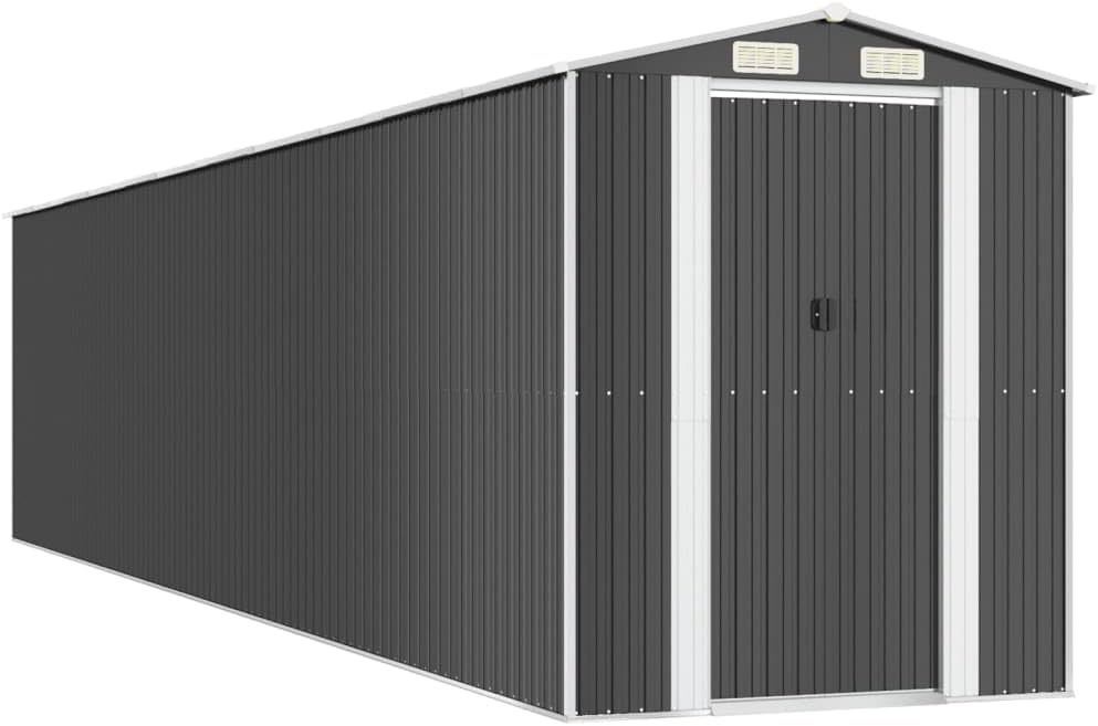 Abri de Jardin Anthracite - acier galvanisé - 192x938x223 cm - 3147458