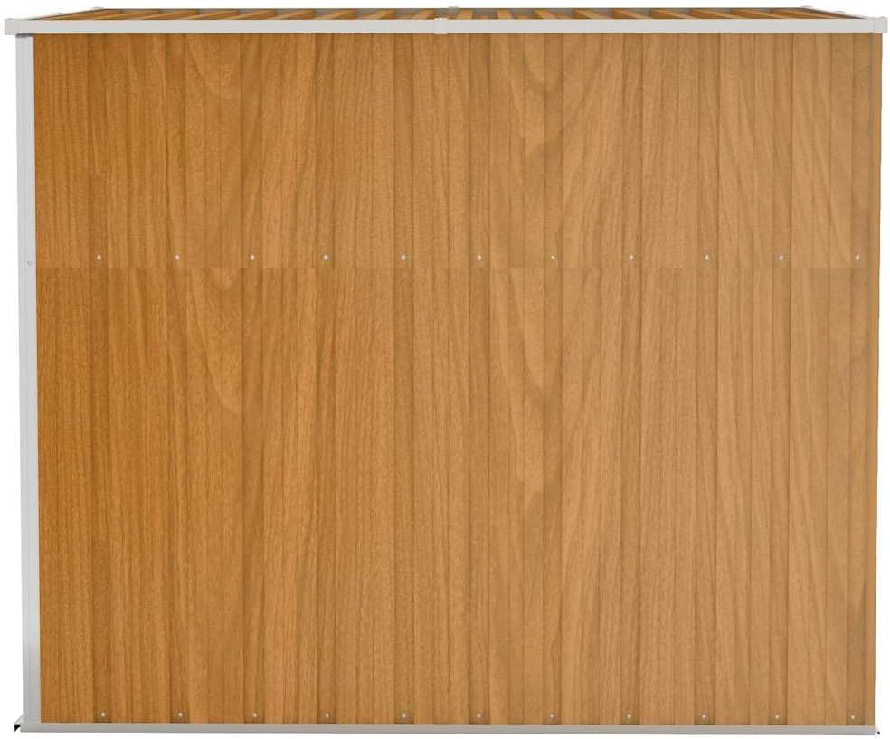 jardinite Abri de Jardin Mural Marron 118x194x178 cm Acier galvanisé,Structures extérieures, Cabanes & abris de Jardin,316224