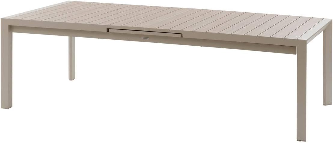 jardinite - Evasion Argile - table extensible 14 places - aluminium bois antirouille, rallonge