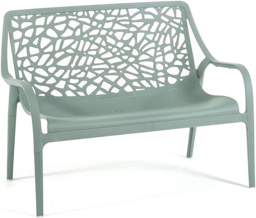 Salon de jardin - Maratea - 4 places, empilable, imperméable, vert sauge