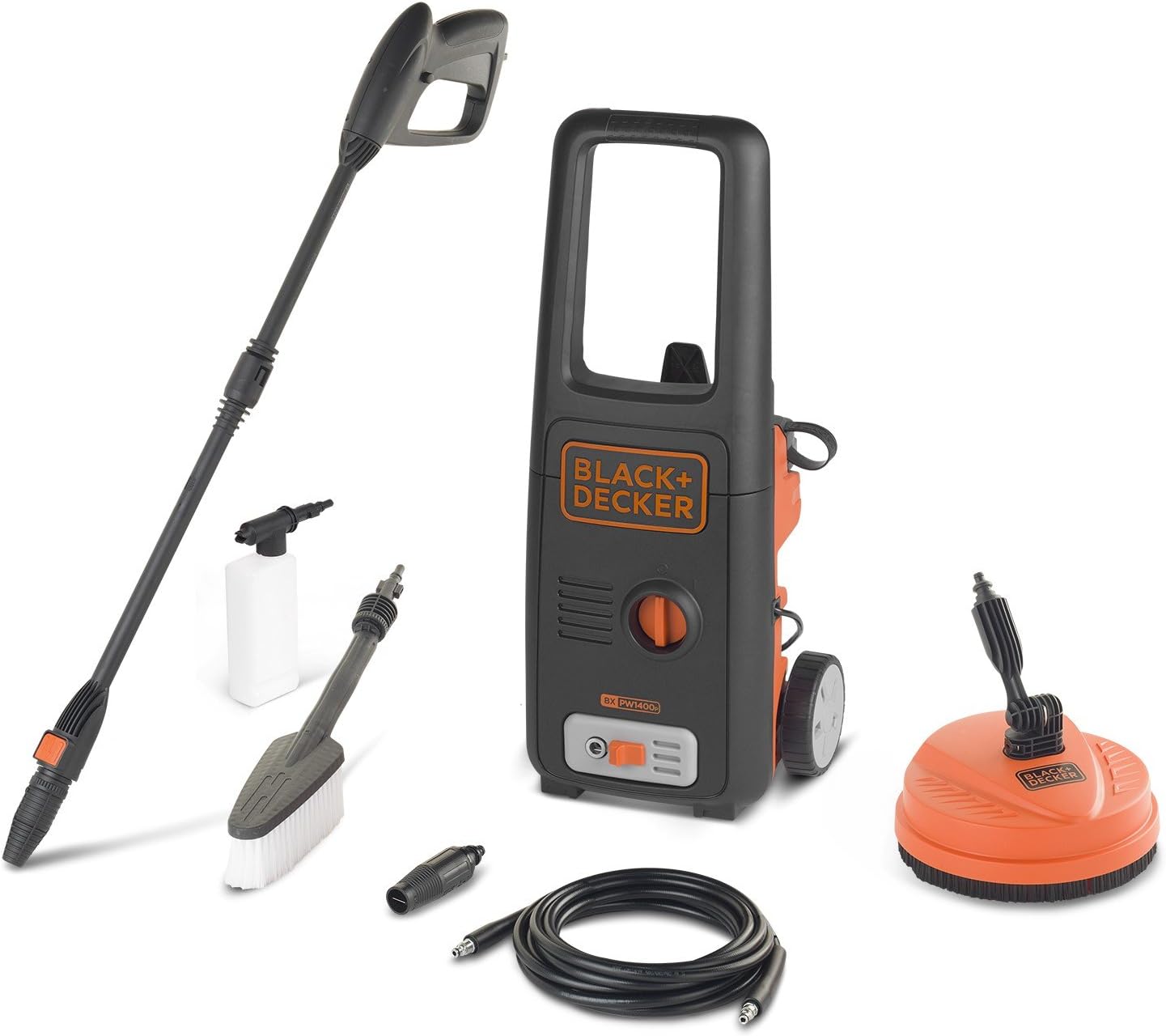 jardinite Nettoyeur Haute Pression BXPW1400PE avec Patio Cleaner et Brosse Fixe (1400 W, 110 Bar, 390 l/h)