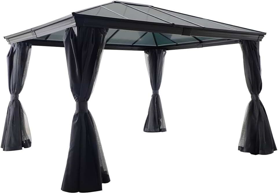 jardinite - Tonnelle Belize Graphite - 5 places - polyester acier epoxy anti-rouille