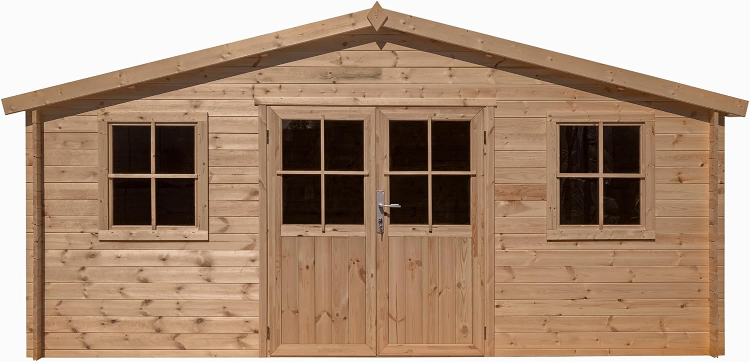 Abri de Jardin Bois, EP 28mm, 480x400, Surface utile 17.35m², INT048