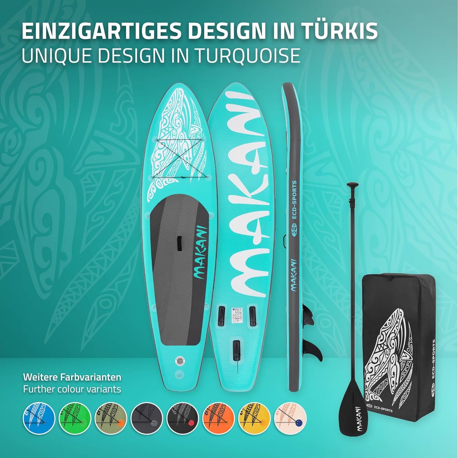 jardinite - Stand Up Paddle Board - 305/308/320/380 cm - PVC, jusqu’à 150 kg, 10/15 cm, sac, pompe