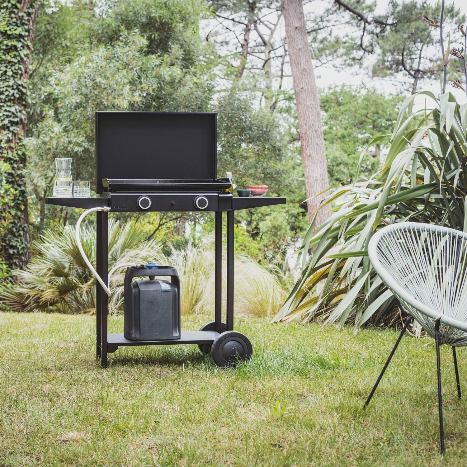 jardinite – Plancha série 60 cm – fonte émaillée, 2 brûleurs puissants