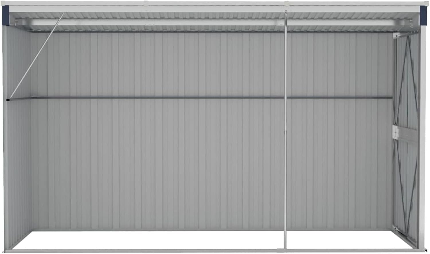 Abri de jardin mural en acier galvanisé 118 x 288 x 178 cm