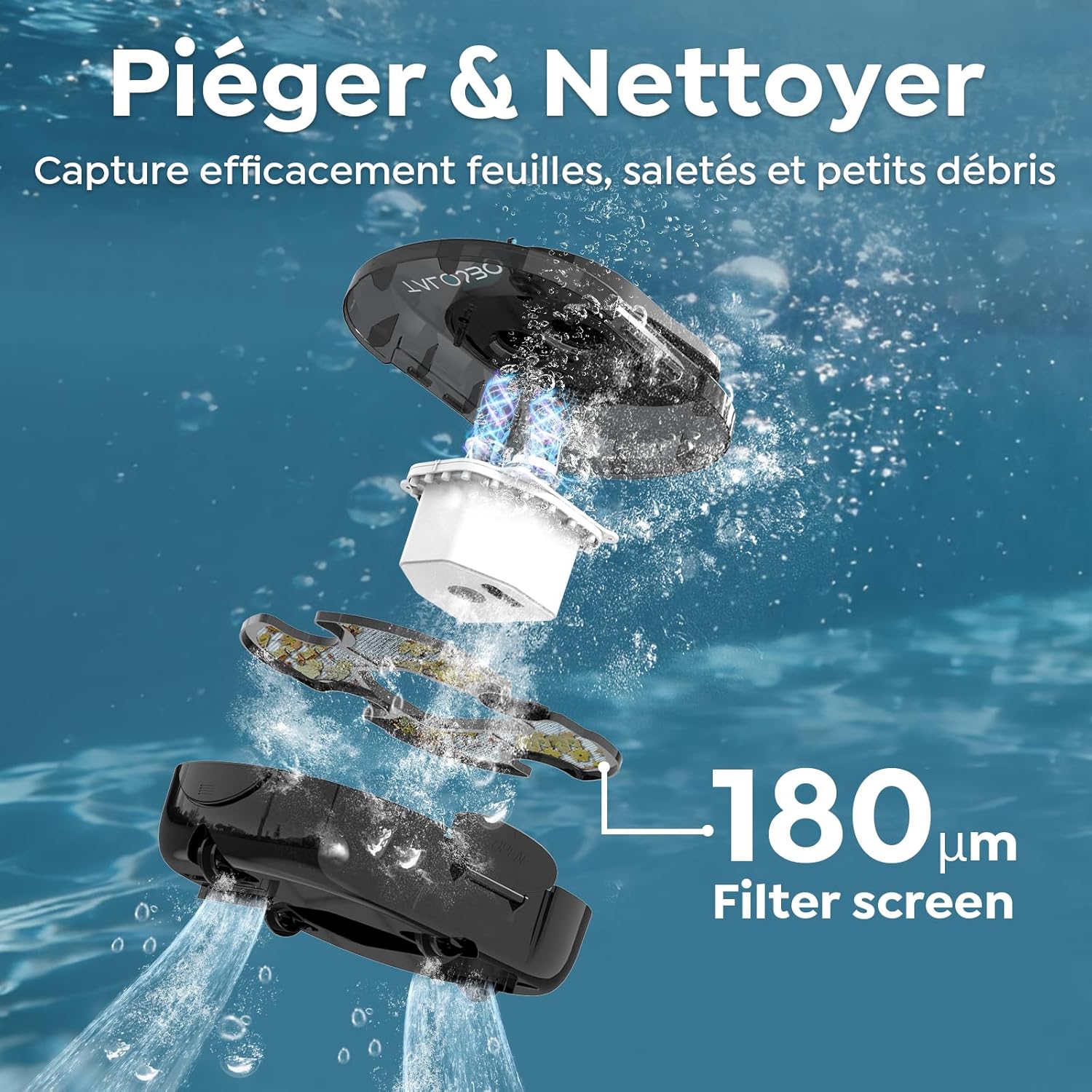 S1PRO Robot piscine sans fil - compact - 120min autonomie, charge rapide, double moteur, jusqu'à 100m² - S1PRO