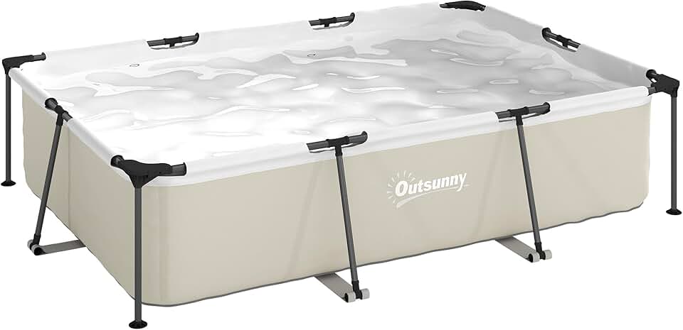 jardinite - Piscine tubulaire rectangulaire - 316x238x66,5 cm - pompe de filtration, PVC triple couche, structure antirou