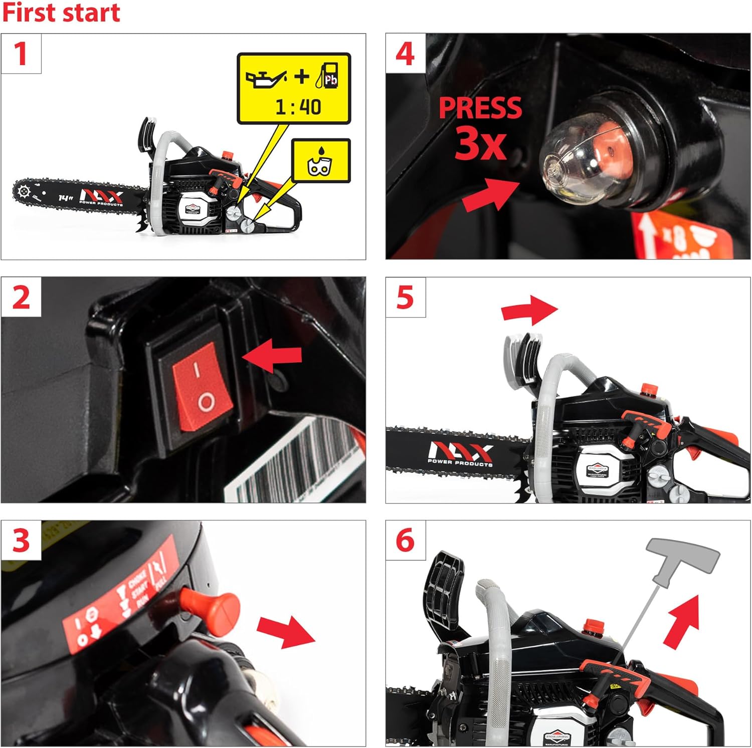 NAX POWER PRODUCTS - tronçonneuse 37 cm3, 1,2 kW, guide 35 cm, 200C