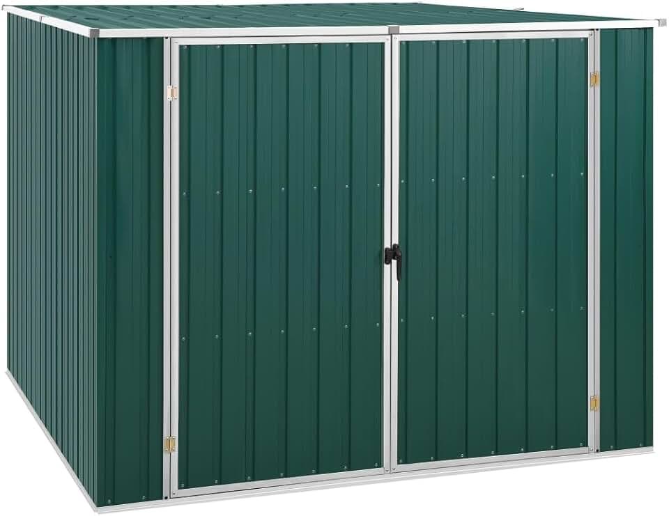 jardinite Abri de jardin, abri de jardin extérieur, armoires extérieures, abris de jardin, abri de jardin extérieur, acier galvanisé vert, 195 x 198 x 159 cm