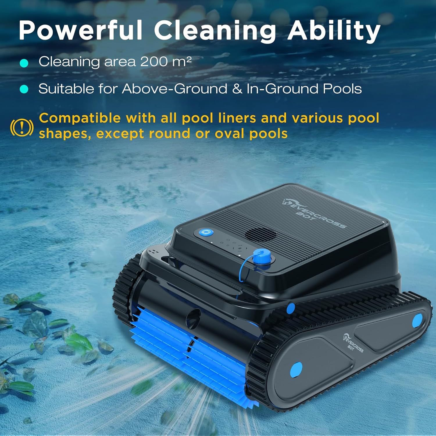 EVERCROSS - BOT série piscines - 120 min, appli, 200㎡, fond/parois, 2026