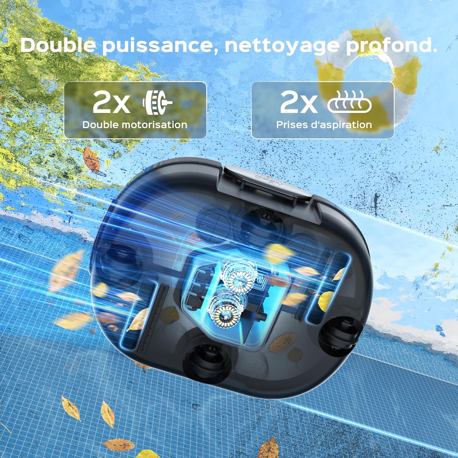 S1PRO Robot piscine double moteur 100m², 120min autonomie Version2026